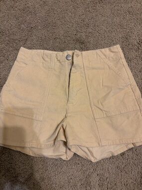 Roxy High-Waist Cream Corduroy Shorts